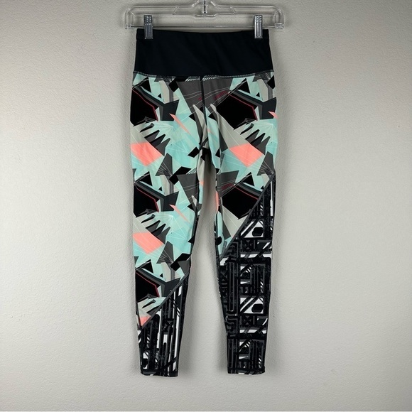 Sweaty Betty Blue Black Splits 7/8 Run Athletic Athleisure Leggings Size XXS - Picture 1 of 5